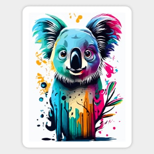 Koala Bear Colourful - Cute Koala Bear Artwork Magnet